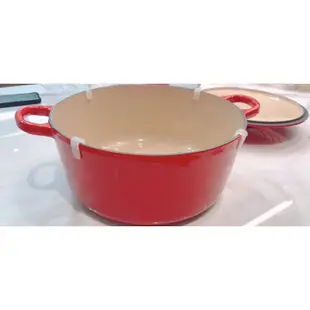 二手le  creuset 尺寸24法國鑄鐵鍋辣椒紅