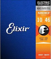 [Elixir] Nanoweb Electric Guitar Strings | 3 Pack | Light | 10-46