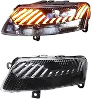 Car Styling Head Lamp Compatible For Audi A6L 2005-2011 Headlights LED Frontlight Projector Lens DRL Modified Head Lamp Auto Accessories