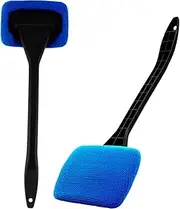 Hicaly Windshield Cleaner Tool, Auto Windshield Cleaner Wand, Handle Auto Glass Wiper Wand,Car Cleaning Kit Automotive Glass for Streak-Free Windows (Blue)