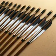 Handmade Bamboo Arrows Turkey Feather for Longbow Recurve Bow Archery Hunting