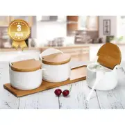 June Sky Sugar and Cream SetCeramic Sugar Containers with Lid and Spoon - Por...