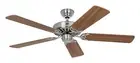 Ceiling Fan Brushed Chrome Cherry 132 CM Classic Royal Flat