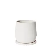 [Sleeping Giant] Mason Pot with Saucer White - 18cm
