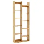 Giantex 12-Tier Bookcase Wood Display Shelf w/Anti-Tipping Kits Modern Book Organizer Natural