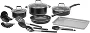 [Cuisinart] P55-22BK Complete Chef Nonstick Cookware 22 Piece Set
