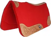 CHALLENGER Horse Saddle PAD Western Contoured Wool Felt Moisture Wicking Brown 39RT03