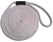 Double Braid Nylon Dock Line - 5/8" x 30' UV Coated / Non-Fading - WHITE / USA!