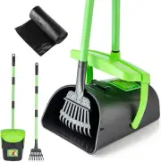 Pooper Scooper Swivel Bin & Rake Kit with 20 Waste Bags, 36.6'' Long Handle
