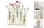 Hinged Flower Vases Test Tube Flower Vase with 5 Test Tubes Gold Metal Frame