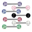 1,6 X 16 MM Tongue Piercing Glitter Barbell BAR Nipple Piercing Z311