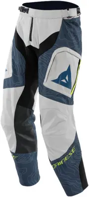 Dainese Sterrato, textile pants , color: Light Grey/Blue/Neon-Yellow , size: 54