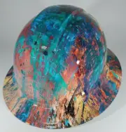 New Full Brim Hard Hat Custom Hydro Dipped ABSTRACT METAL. Free Shipping