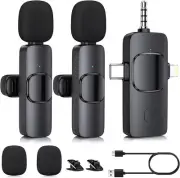 3 in 1 Wireless Microphone for iPhone, Camera, iPhone Mic, USB-C Microphone, Wir