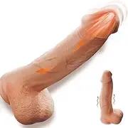 9.6" Thrusting Dildo Vibrator Sex Toys for Women, Realistic Dildo with 3 Thrusting Wriggling Actions ＆ 5 Vibration Modes for G-spot Stimulation, Vibrating Dildo with Strong Suction Cup