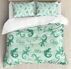 Reptile Duvet Cover Set Twin Queen King Sizes with Pillow Shams