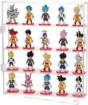 AITEE Acrylic Display Case for Mini Funko Pop Figures, Clear Wall Mounted or Desktop 4 Layer Storage Box Cabinet Organizer for Mini Toys, Collections or Stone