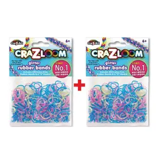 【美國Cra-Z-Art】Cra-Z-Loom彩紅圈圈編織 橡皮筋補充包 彩光x2包(共400條)