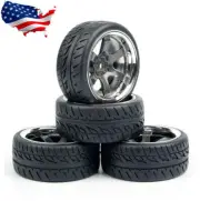 4pcs 1/10 On Road Rubber Tires & Wheel rims 6mm Offset for HSP HPI 1:10 RC Car