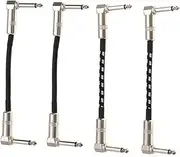 OFFIGAM 4Pcs Guitar Patch Cable Professional Instrument Cord with Right Angle Connectors Durable Flexible for Amplifiers Guitars Audio Equipment