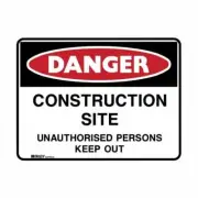 Danger Construction Site Unauthorised Persons Keep Out 300 x 225mm UltraTuff Met