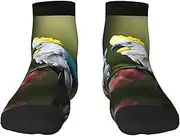 [YANYU] Beautiful Cockatoo Bird Flower Print Workout Everyday Socks For Men And Women All Seasons Comfortable Adult Socks