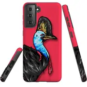 For Samsung Galaxy S21 FE Case Armour Cover, Cassowary Portrait