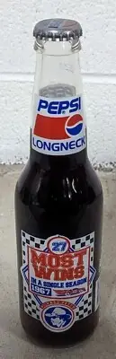 Vintage Pepsi Longneck Richard Petty 1st wc victory charlotte Bottle