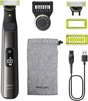 Philips OneBlade Pro 360 Authentic Face & Body Electric Beard Trimmer, Shaver and Bodygroomer, 2X 360 Blades, 1x 20-Length Comb, 1x Body Kit, 1x Soft Pouch, QP6552/30