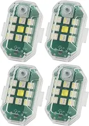4Pcs 7 Colors Anti-Collision Warning Light, LED Aircraft Strobe Lights for Car/E-Bike/Drone/RC Boat/Bicycle/Motorcycle
