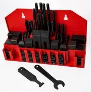 58Pc T-Slot Clamping Kit Mill Machinist Set with T-Slot Cleaner and Tightening W