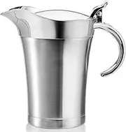 Gravy Boat Stainless Steel Gravy Boat Sauce Jug, Double Wall Insulated Gravy Jug with Lid Ideal for Gravy, Custard, Cream, Sauce (750ml)