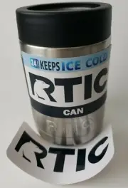 RTIC 12oz Can Cooler Tumbler Stainless Steel Vacuum Insulated w/ Sticker NEW