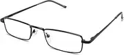 [LANLANG] Reading Glasses for Men Women, Blue Light Blocking Glasses, Spring Hinge, Metal, Anti Eyestrain, Black, Gold, Lightweight, ME-002