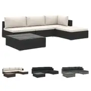 Garden Lounge Set with Cushions Modular Sofa Couch 5 Piece Poly Rattan vidaXL