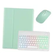 Backlit Keyboard for iPad 9th iPad7/iPad8/iPad9/Air3/Pro10.5 Mint Green+White