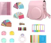 NUOBESTY 1 Set Instant Camera Bag Protective Case for Instant Camera 11 Pink Leather