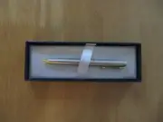 Bill Blass Pen, New in Box, Silver/Gold Trim, Black Inc