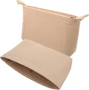 Didiseaon 2pcs Storage Liner Bag Purse Inserts Organizers for Small Bags Pm Purse Insert Organizer Woman inside Small Purse Organizer Product The Travel Makeup Bag Tote Bag Insert Felt Beige