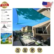 Elegant Turquoise Blue Triangle Sun Shade Sail 16'x16'x16' for Outdoor Bliss