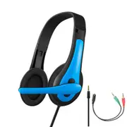 Maro Kids Headphones with Microphone, Headset with Adjustable Headband and Volume Limit for Gaming, Music, 3.5mm, Blue