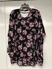 NWT Lane Bryant Women`s Plus Size 28 Tunic Top Black Pink Floral Long Sleeve