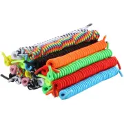 12 Pairs No Tie Curly Shoelaces Elastic Shoe Lace Solid Color Suitable in Spo...