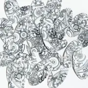 Oval Sequin 1.5" Steampunk Clockworks on White Opaque Loose Couture Paillettes
