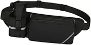 Generic Bum Bag Hip Bag Large with Adjustable Strap for Men Women Belt Bag Hip Bag for Running Hiking Cycling Festival Casual, Black