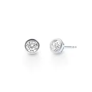 Bezel Stud Earrings with Cubic Zirconia in Sterling Silver
