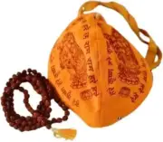 Lovely 10mm Rudraksha 5 Mukhi Rudraksh Mala n Krishna Radha Rosary Bag Jholi