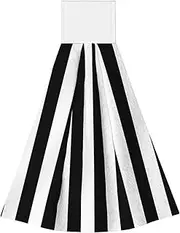 BWLHJKE Coral Velvet Hand Wipes Kitchen Dish Cloths Black & White Stripe Hand Towels Microfiber Cleaning Cloths for Bathroom Hanging Washcloths Kitchen Towels Absorbent Dish Towels