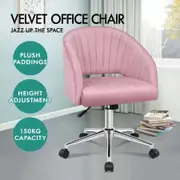 ALFORDSON Velvet Office Chair Swivel Armchair Computer Seat Adult Kids Pink