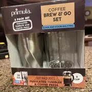 Primula Coffee Brew & Go 2 piece Set 8 cup French Press & Insulated 20oz Tumbler